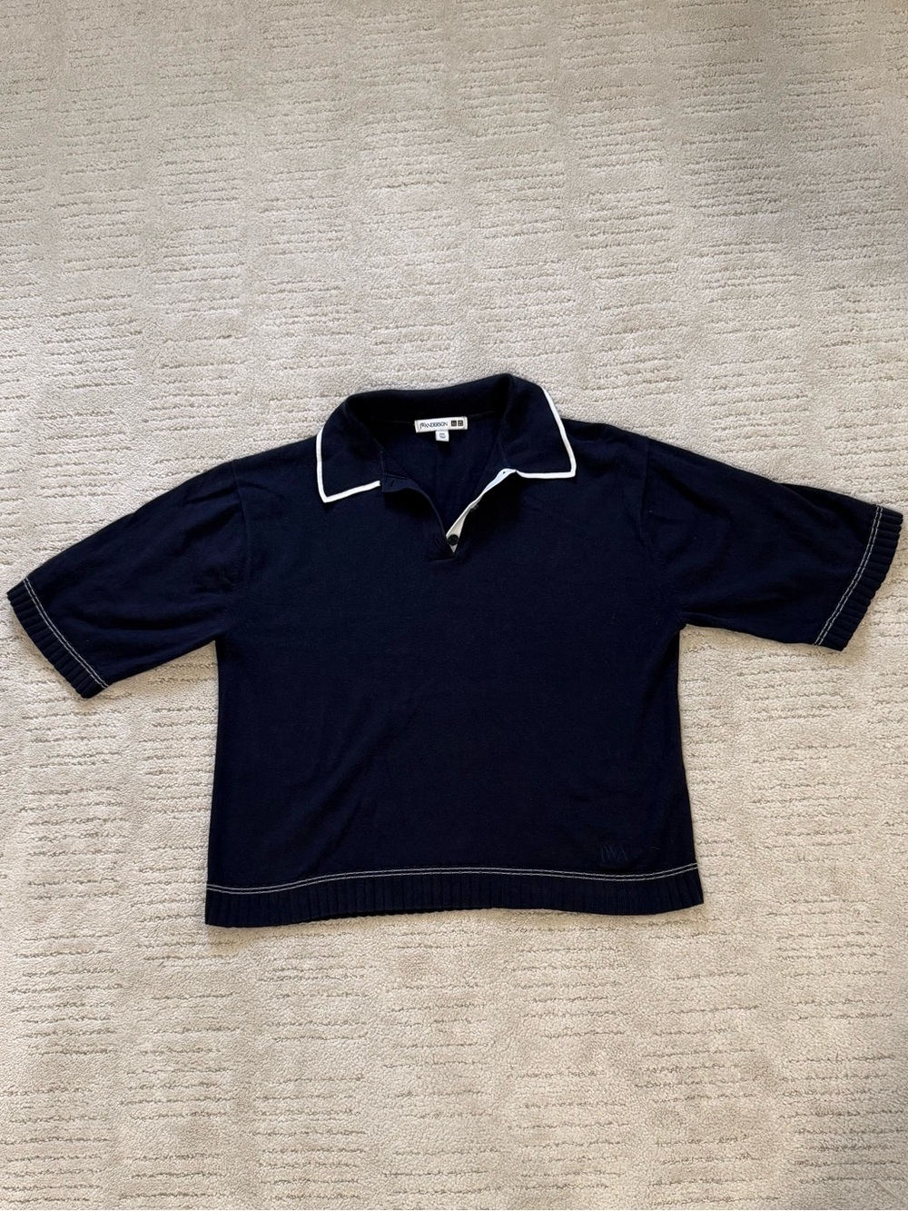 JW ANDERSON x UniQlo Navy Short-Sleeve Polo Top